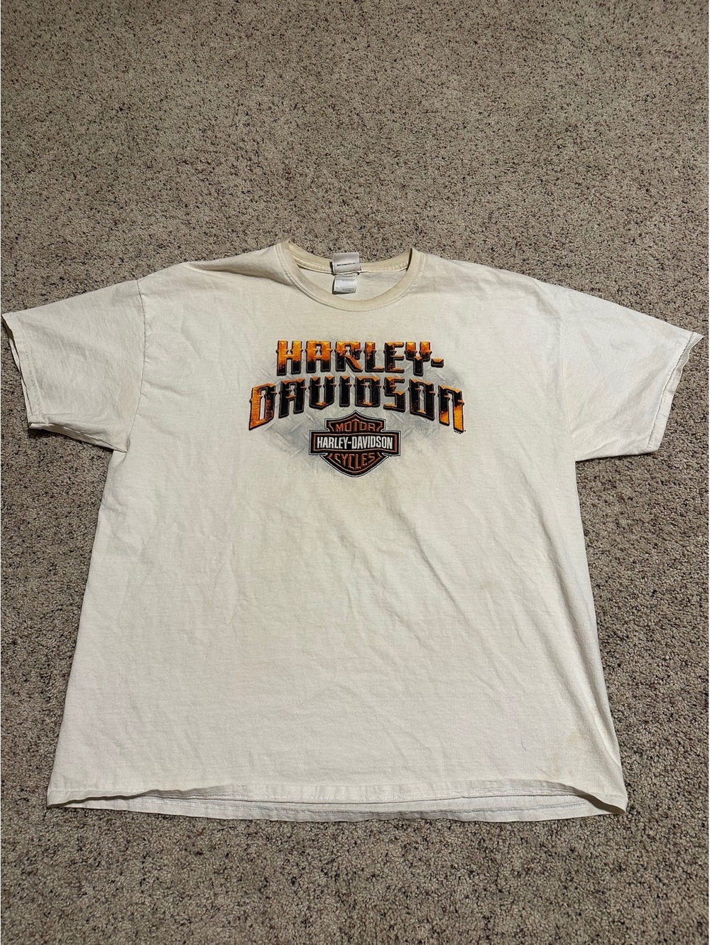 Harley-Davidson Ernie's Algona Iowa Vintage T-Shirt 2XL Cream